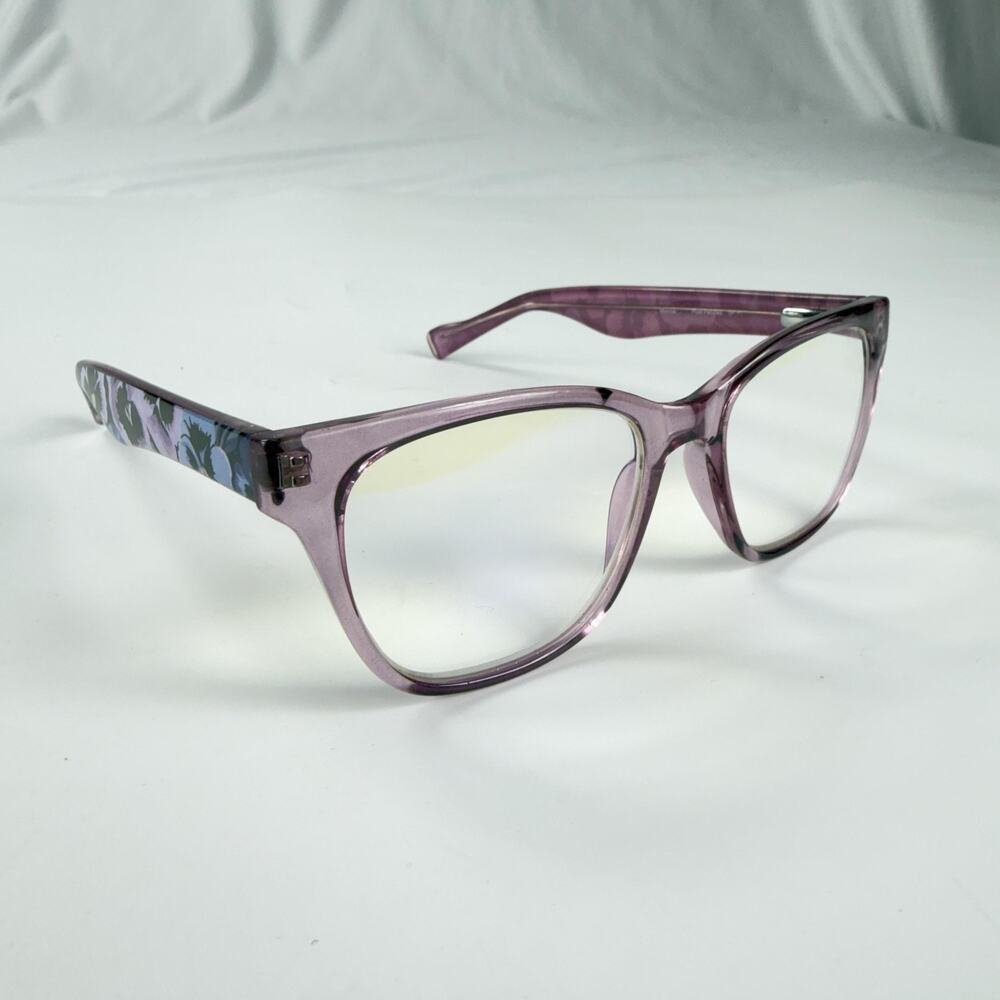 Vera Bradley Monroe Plum Pansies +1.50 Reading Glasses Purple Floral Womens